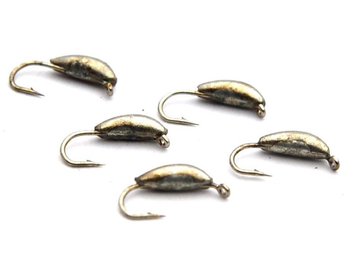 Мормишка Вольфрам Долька Часниці - Темне срібло - 10 шт./уп - 0,32 г, Гачок №14