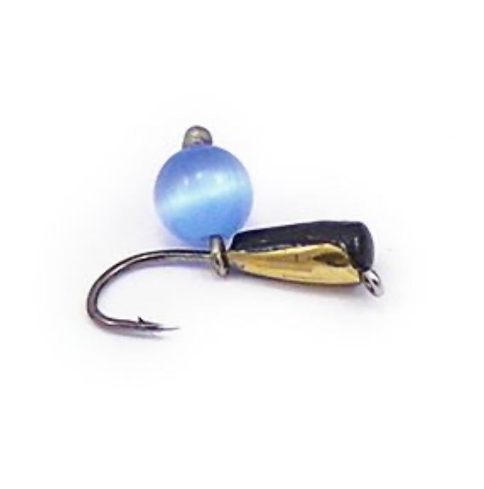 Мормишка Вольфрамова Володимирська "Крапля з вушком з підвісною кулькою котяче око" з/к - 2,5 мм - 0,6 г - Арт.173