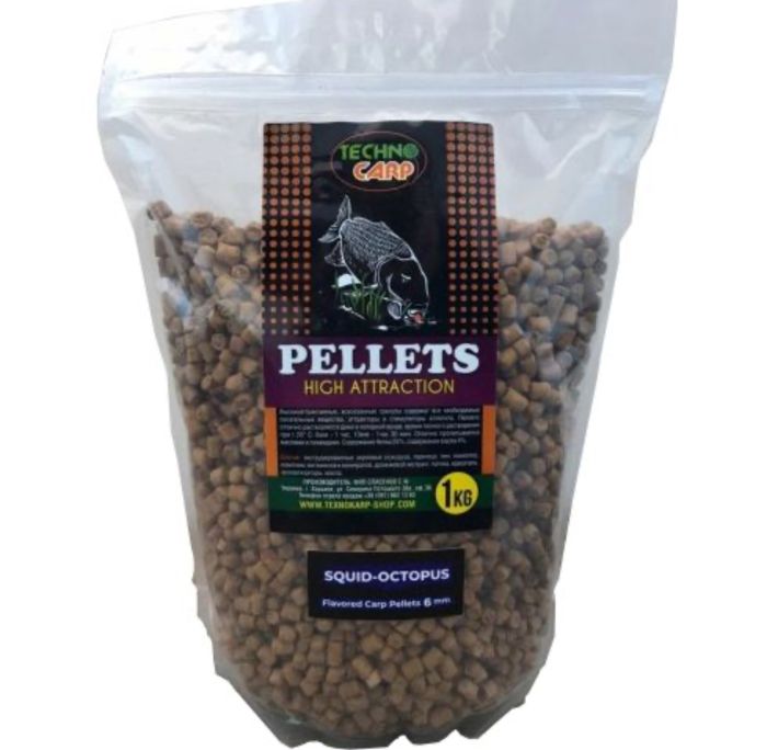 Пеллетс Технокарп Flavored High Attraction - Squid Octopus - 1 кг