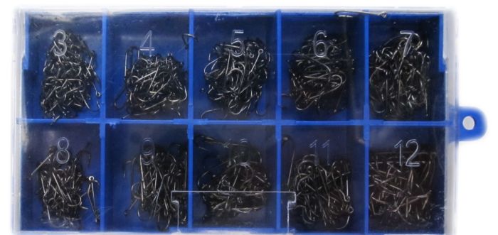 Набір гачків - Розміри 3-10 - 800 шт/уп - Чорний