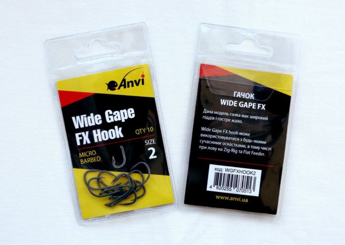 Гачок короповий Anvi Wide Gape FX Hook №2 - 10 шт/уп