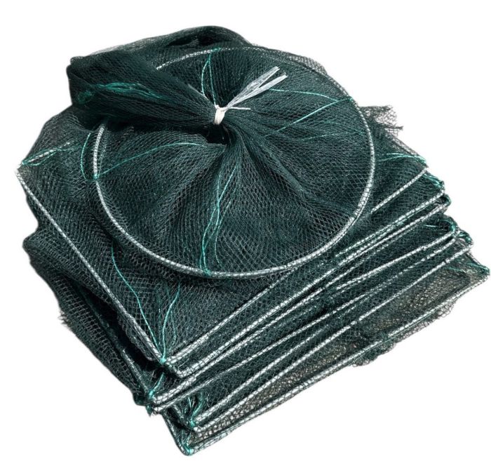 Раколовка гармошка Wolf №32 - 6 м - 43x33 см - Осередок 5 мм - 8 входів - Зелений