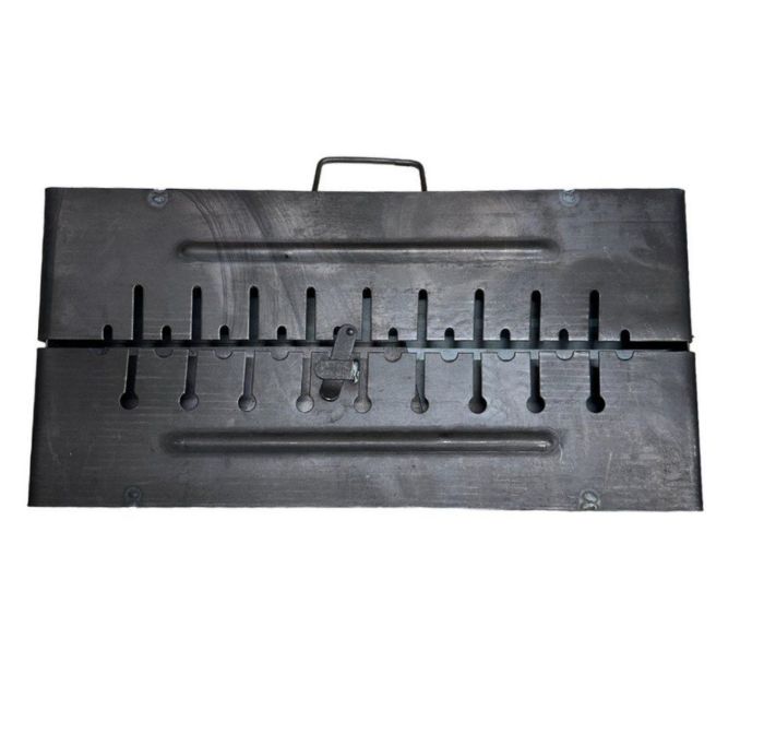 Мангал Валіза - Розкладний - Зі знімними ніжками - Сталь 2 мм - 56x35x16 см - На 10 шампурів