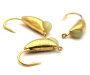 Мормишка Вольфрам Долька Часнику з каменем - Золото - 10 шт./уп