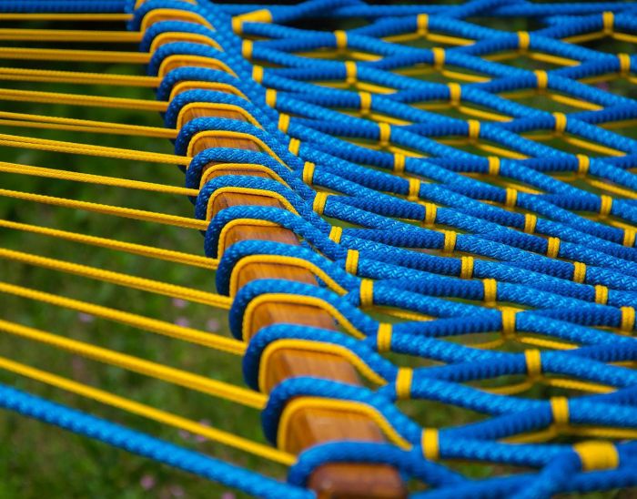 Гамак плетений посилений - Мотузка Ø16 мм - 130x200 см - Бірюзовий