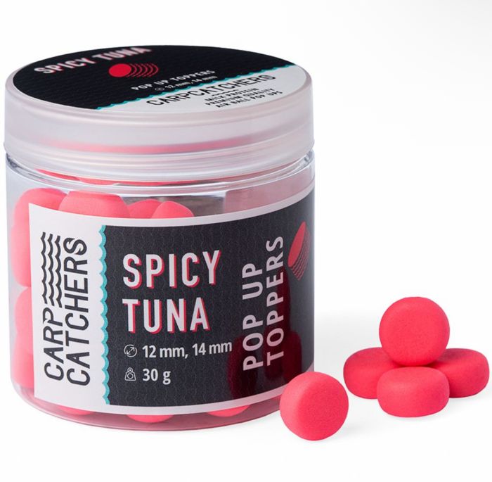 Бойли Pop-Up Carp Catchers Toppers - Ø12&14 мм - 30 г - Fluoro Pink - Spicy Tuna/Тунець та спеції