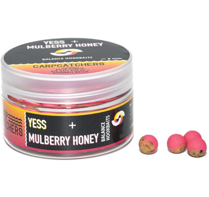 Бойли Carp Catchers Balance Hookbaits - Ø8 мм - Fluoro Pink&Natural YB - YESS&Mulberry Honey