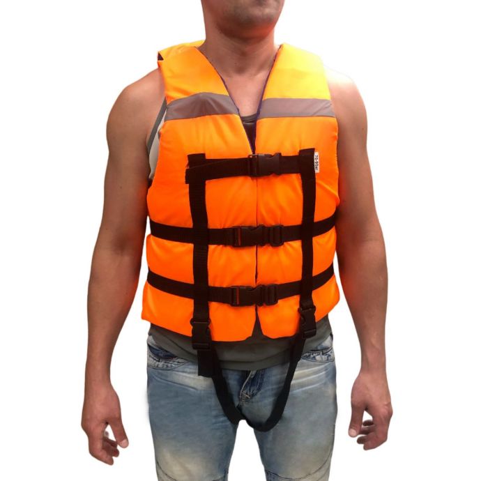 Рятувальний жилет з коміром Anvi - Болонья тканина - Помаранчевий/Синій