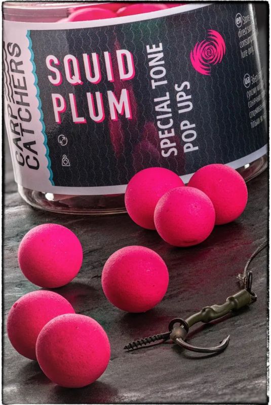 Бойли Carp Catchers Pop Ups Special Tone - Плаваючі - Ø12 мм - Dark Fluoro Pink - Squid Plum