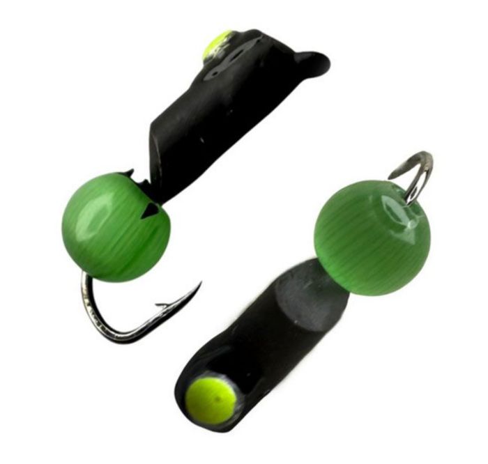 Мормишка Вольфрамова Володимирська "Гвоздик фарбований + котяче око" - 5 мм - 0,6 г - Арт.582