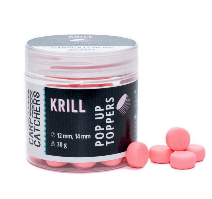 Бойли Pop-Up Carp Catchers Toppers - Ø12/14 мм - 30 г - Вимитий рожевий - Krill/Криль (Креветка)