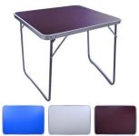 Стіл розкладний туристичний 70x50x60 см - Stenson - Білий - MH-3089M