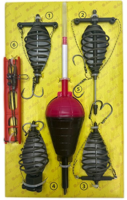 Рибальський набір "Товстолоб" Anvi - 4 годівниці, поплавець, відводи