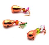 Мормишка Вольфрам Крапля з бісером - Мідь - 10 шт./уп - 1.04 г, Гачок №12