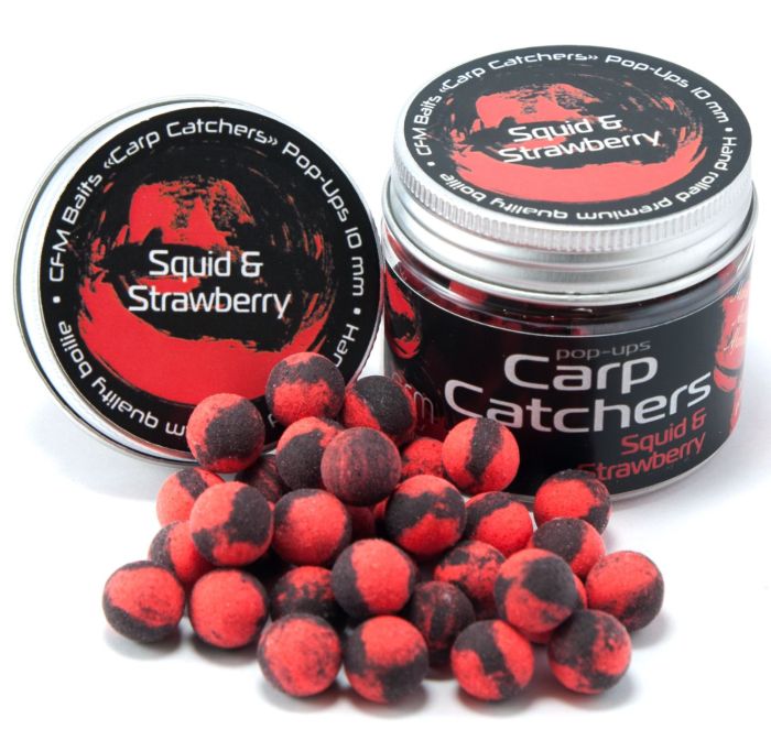 Бойли Carp Catchers Pop Ups - Плаваючі - Ø10 мм - 35 шт/уп - Squid and Strawberry