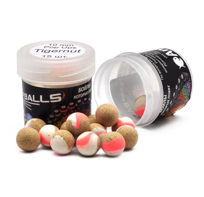 Бойли Carp Balls Pop Ups - Плаваючі - Ø10 мм - 15 шт/уп - Sweetcorn (Солодка кукурудза)Бойли Carp Balls Pop Ups - Плаваючі - Ø10 мм - 15 шт/уп - Tiger Nut (Тигровий горіх)