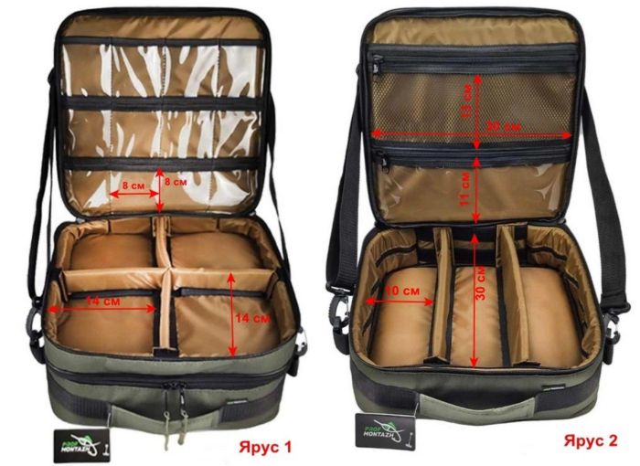 Подвійна сумка Twin Point для снастей та аксесуарів - ПрофМонтаж - 2 яруси - 31х32х20 см - Хакі
