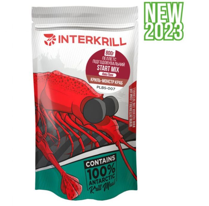 Пеллетс Interkrill Start Mix (4mm & 6mm) Кріль-Монстр Краб - 800 г