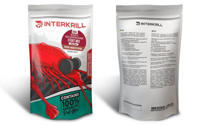Пеллетс Interkrill Start Mix (4mm & 6mm) Кріль-Монстр Краб - 800 г