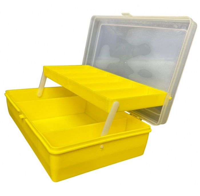 Коробка Briz 012 - Для рибальських снастей - Двополична - 9 осередків - Жовта