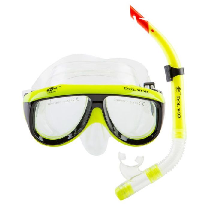 Маска та трубка Dolvor M213-1+SN52P - Комплект - Жовтий