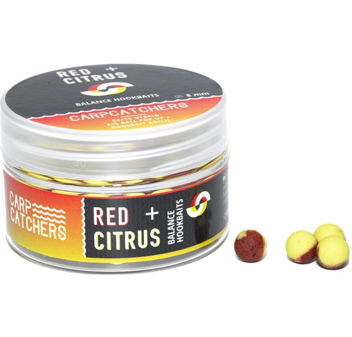Бойли Carp Catchers Balance Hookbaits - Ø8 мм - Washed Out Yellow&Red - Red&Citrus