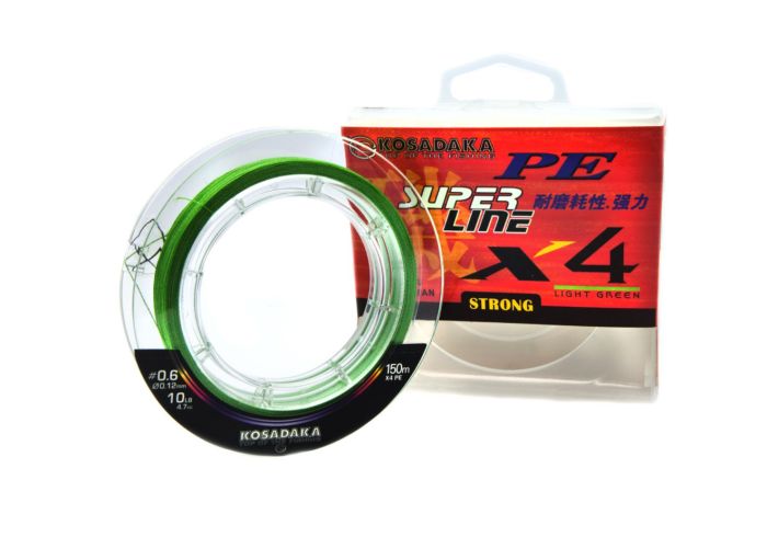 Шнур Kosadaka PE Super Line X4 – Light Green – 150 метрів