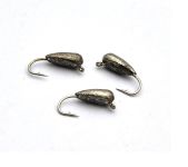 Мормишка Вольфрам Пів Краплі - Темне срібло - 10 шт./уп - 0,7 г, Гачок №14