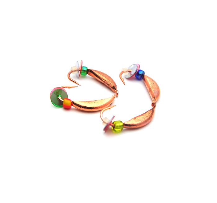 Мормишка Вольфрамова Банан з бісером - Мідь - 10 шт./уп