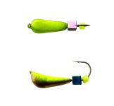 Мормишка Вольфрамова Володимирська Уралочка - З кубиком хамелеон - 4 мм - 0.7 г - Золото/Жовтий - Арт.614