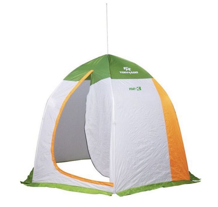 Палатка зимова Fishing ROI Tornado Ise 3 - 220x220x180 см - Білий/Зелений/Помаранчевий