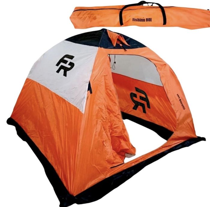 Палатка зимова Fishing ROI Ice Fishing - 200x200x160 см - Помаранчевий/Білий/Коричневий