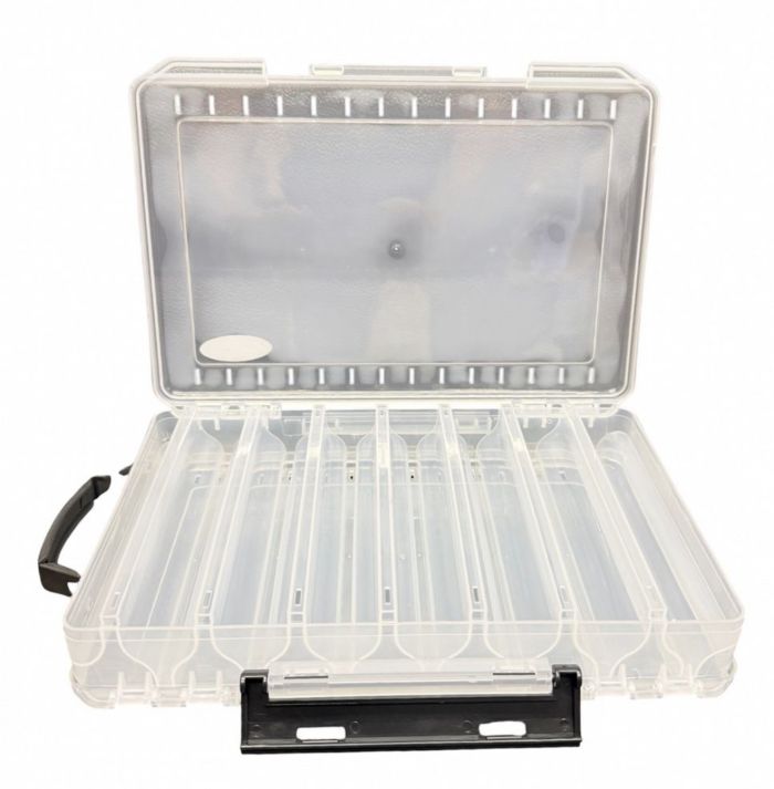 Коробка Briz 007 - Двостороння - Для воблерів та блешень - 14 осередків - Прозора