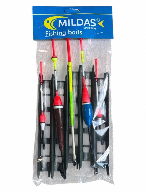 Набір оснащений для вудки Mildas (поплавець, волосінь, грузило, гачок) - 1 шт.