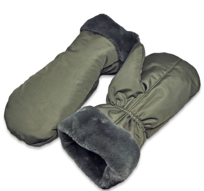 Рукавиці зимові - Штучне хутро - Поліестер - XL - Хакі