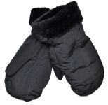 Рукавиці зимові - Штучне хутро - Поліестер - XL - Чорний