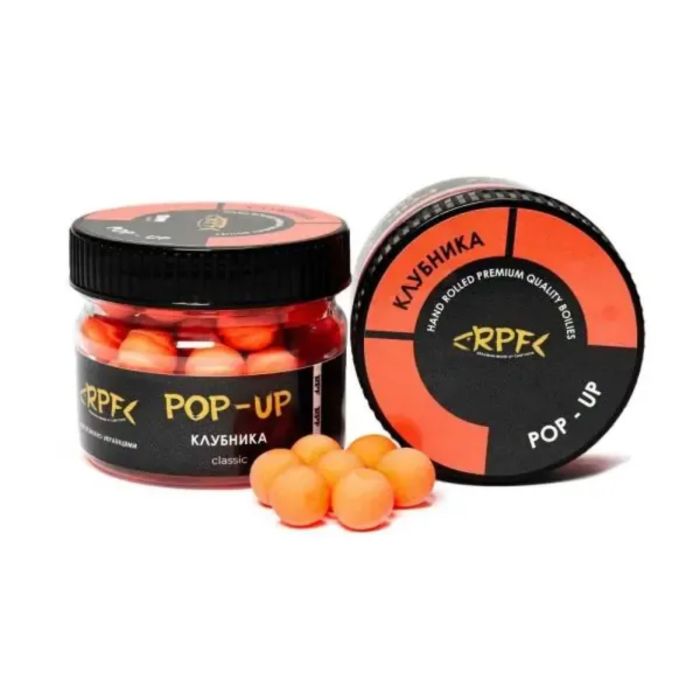 Бойли RPF Поп-ап Classic Однотонні Ø8 мм - Плаваючі - ПЕТ-банку 25 г - Полуниця