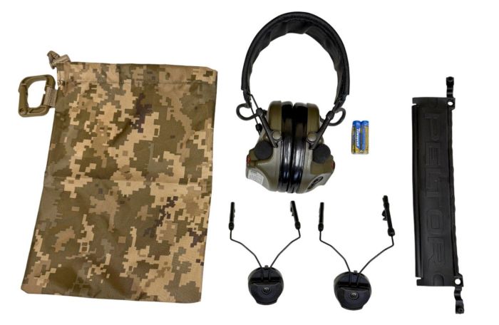 Активні тактичні навушники 3M Peltor ComTac XPI з адаптером Peltor Comtac ARC Headband Conversion - З аудіовиходом для мікрофона та рації