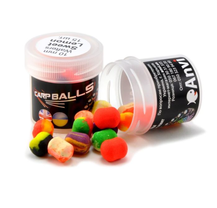 Бойли Carp Balls Wafters - Нейтральна плавучість - Ø10 мм - 15 шт/уп - Sweet Lemon (Солодкий лимон)