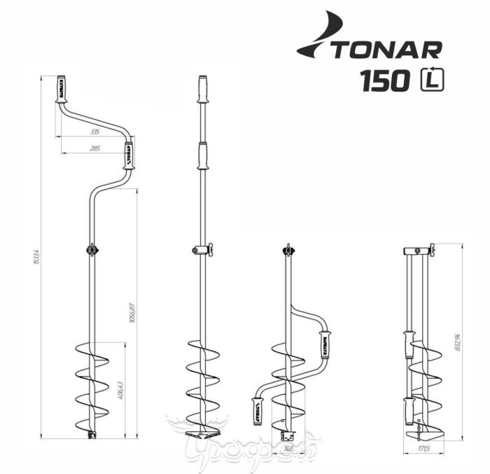 Льодобур Барнаульський Тонар дворучний ЛР-150Д