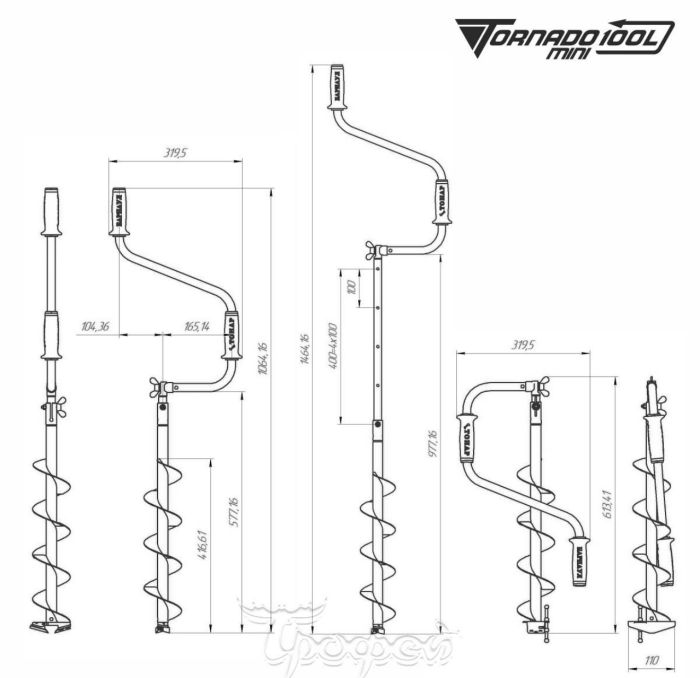 Ледобур Барнаул Тонар «ТОРНАДО-М2 МІНІ» 100 мм - Ліве обертання - З чохлом