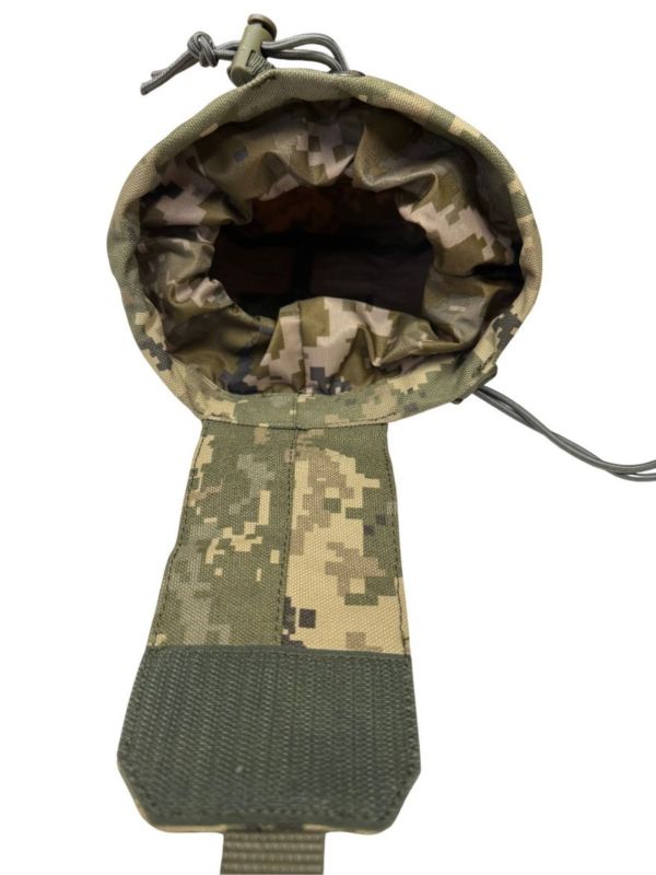 Універсальна розкладна сумка-підсумок ЗСУ СПРУ для скидання магазинів АК/AR - Вид 6, розміри 25x18x11,5 см, забарвлення Піксель ММ-14.