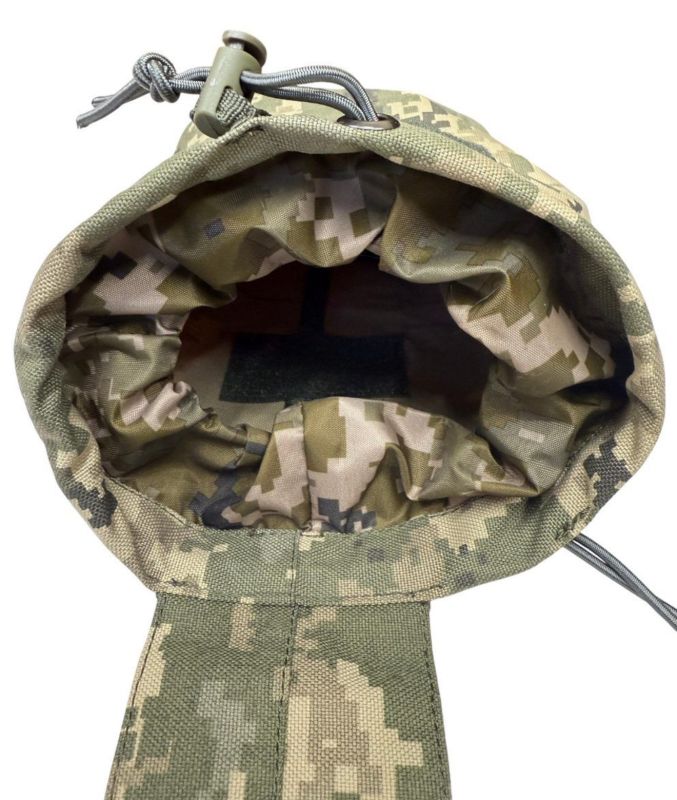 Універсальна розкладна сумка-підсумок ЗСУ СПРУ для скидання магазинів АК/AR - Вид 6, розміри 25x18x11,5 см, забарвлення Піксель ММ-14.