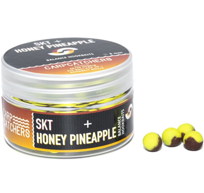 Бойли Carp Catchers Balance Hookbaits - Ø8 мм - Fluoro Yellow&Brown - SKT&Honey Pineapple