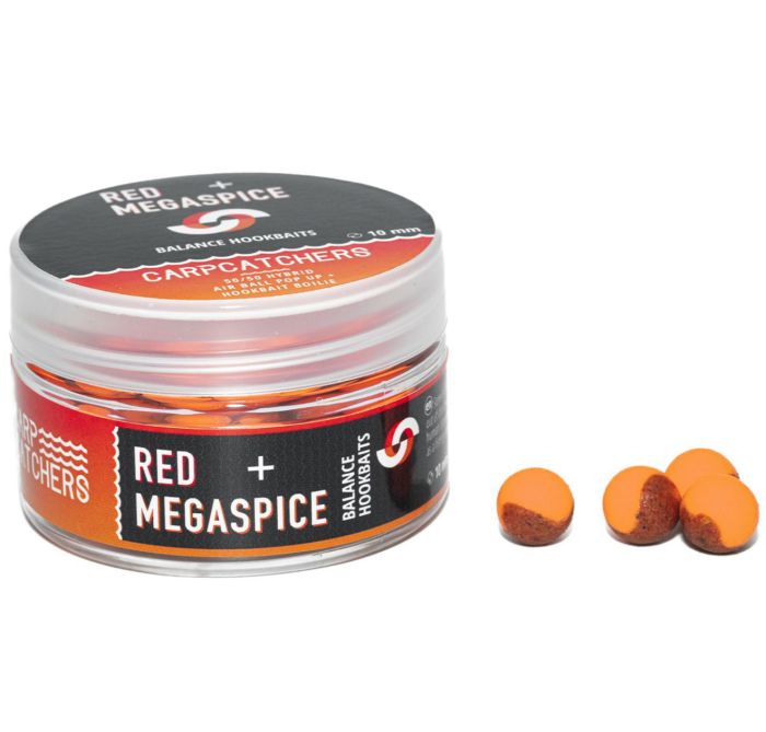 Бойли Carp Catchers Balance Hookbaits - Ø10 мм - Fluoro Orange&Dark Red - Red&Megaspice