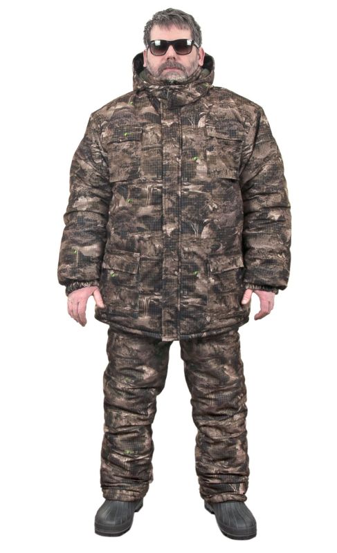 Костюм зимовий для риболовлі та полювання - Anvi -25°C - Клітка-Ліс - тканина Алова 56-58 розмір