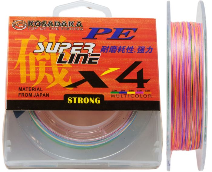 Шнур Kosadaka PE Super Line X4 - Multicolor - 150 метрів