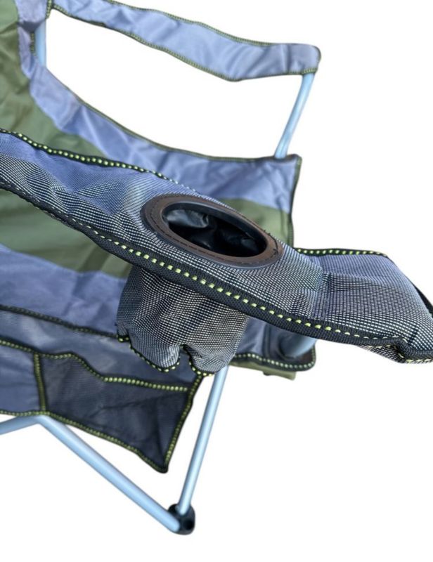 Стілець посилений зі спинкою та підлокітниками Megastrike "Зонт" - SH9-3-34 - Зелено-сірий - 60х55х98 см