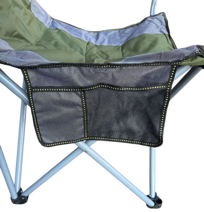 Стілець посилений зі спинкою та підлокітниками Megastrike "Зонт" - SH9-3-34 - Зелено-сірий - 60х55х98 см