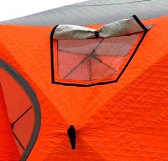 Палатка-куб Mircamping 2017 - Напівавтомат - 4-місна - Зимова - Тришарова - З підлогою - Мобільна лазня